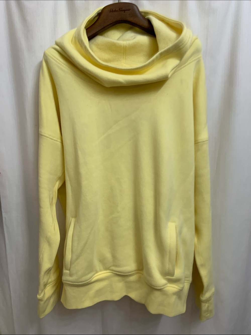 Zyia Oh So Soft Cowl Neck Hoodie in Butter Yellow